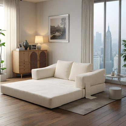 Canapé-lit convertible rembourré de 70,87 pouces, chaise convertible, canapé de sol confortable pour salon, chambre à coucher, tissu chenille