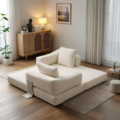 Canapé-lit convertible rembourré de 70,87 pouces, chaise convertible, canapé de sol confortable pour salon, chambre à coucher, tissu chenille