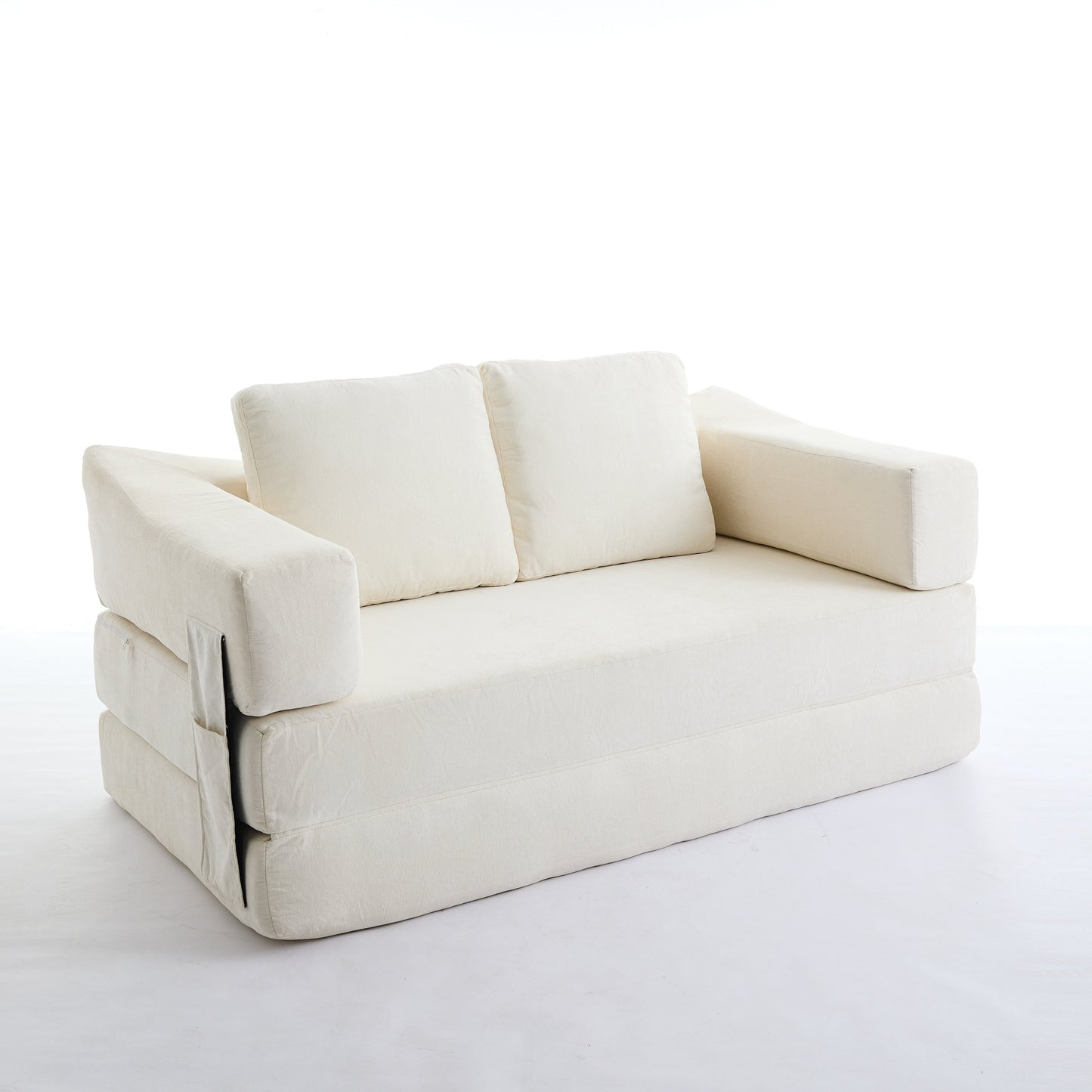 Canapé-lit convertible rembourré de 70,87 pouces, chaise convertible, canapé de sol confortable pour salon, chambre à coucher, tissu chenille