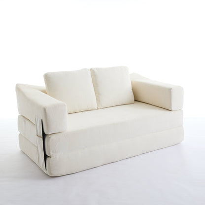 Canapé-lit convertible rembourré de 70,87 pouces, chaise convertible, canapé de sol confortable pour salon, chambre à coucher, tissu chenille