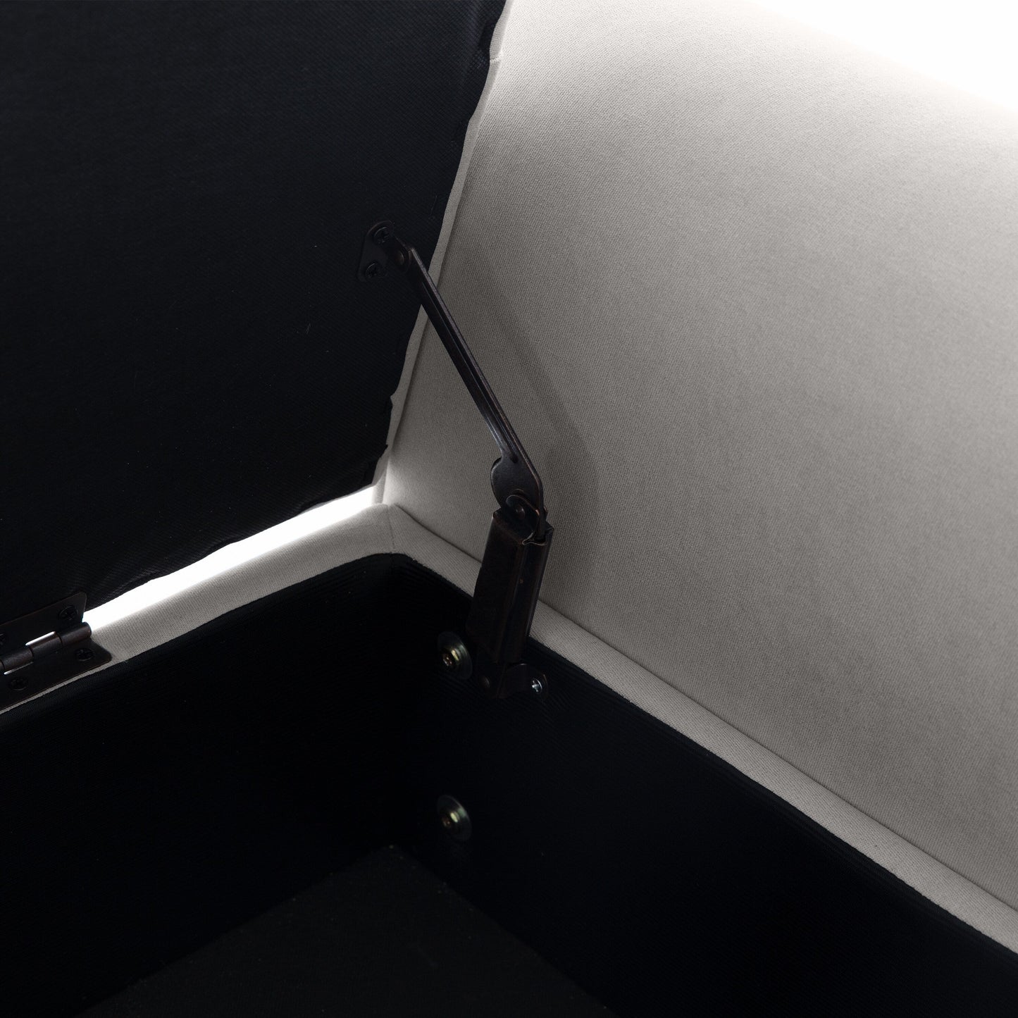 Banc de rangement capitonné, banc avec accoudoirs, banc d'entrée avec couvercle rabattable, 50,4 pouces.