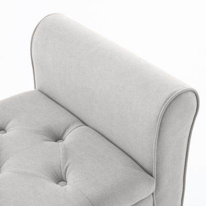 Banc de rangement capitonné, banc avec accoudoirs, banc d'entrée avec couvercle rabattable, 50,4 pouces.