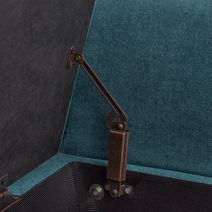 Banc de rangement capitonné, banc avec accoudoirs, banc d'entrée avec couvercle rabattable, 50,4 pouces.