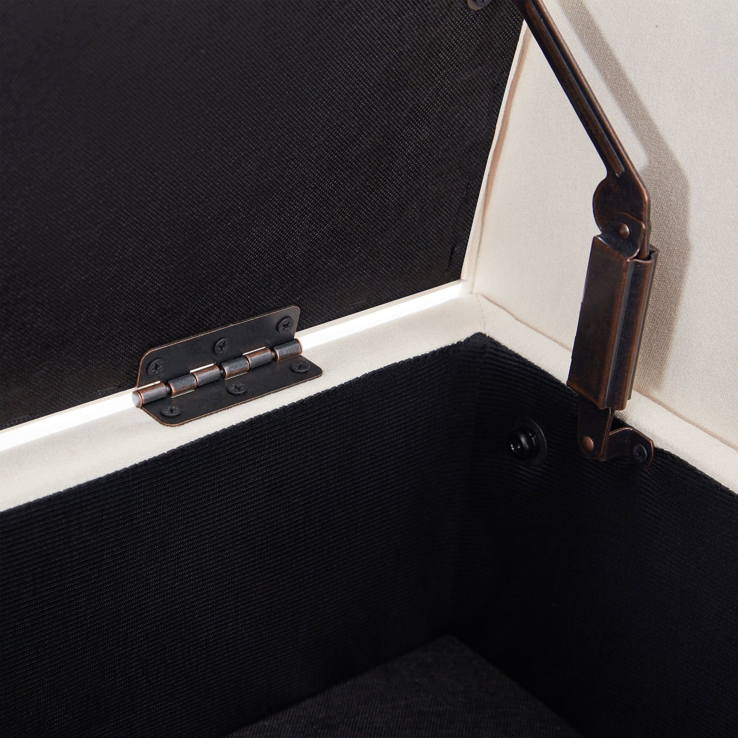 Banc de rangement capitonné, banc avec accoudoirs, banc d'entrée avec couvercle rabattable, 50,4 pouces.