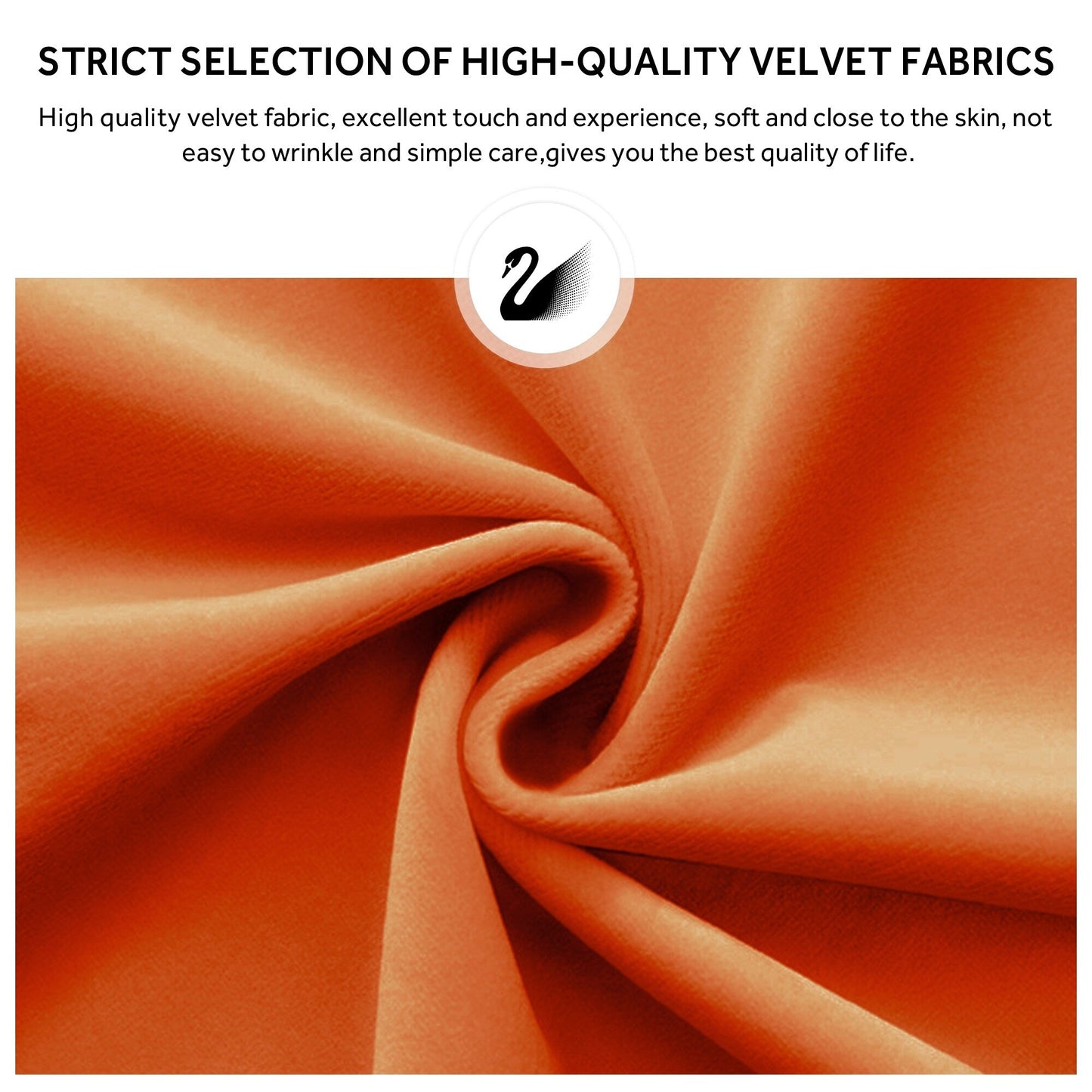 Lot de 6 chaises de salle à manger en velours capitonné avec pieds en bois massif.