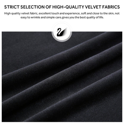 Lot de 6 chaises de salle à manger en velours capitonné avec pieds en bois massif.