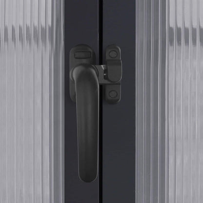 VEIKOUS Kit de serre de jardin en aluminium avec porte verrouillable et fenêtre de toit réglable, gris.