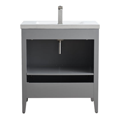 Meuble-lavabo de salle de bain Vanity Art avec lavabo simple, plateau en céramique, disponible en 20, 24 ou 30 pouces.