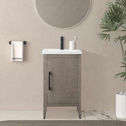 Meuble-lavabo de salle de bain Vanity Art avec lavabo simple, plateau en céramique, disponible en 20, 24 ou 30 pouces.