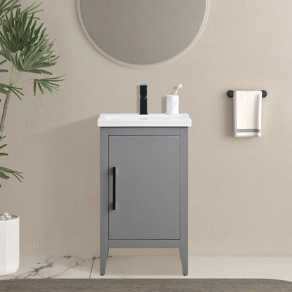 Meuble-lavabo de salle de bain Vanity Art avec lavabo simple, plateau en céramique, disponible en 20, 24 ou 30 pouces.
