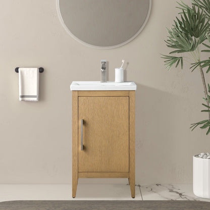 Meuble-lavabo de salle de bain Vanity Art avec lavabo simple, plateau en céramique, disponible en 20, 24 ou 30 pouces.