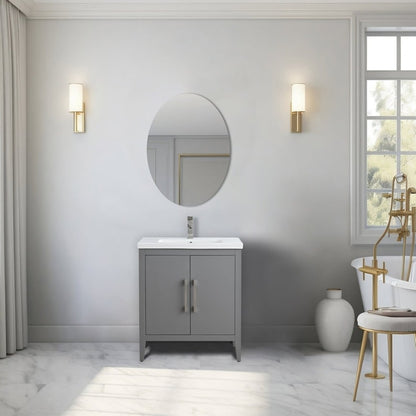 Meuble-lavabo de salle de bain Vanity Art avec lavabo simple, plateau en céramique, disponible en 20, 24 ou 30 pouces.