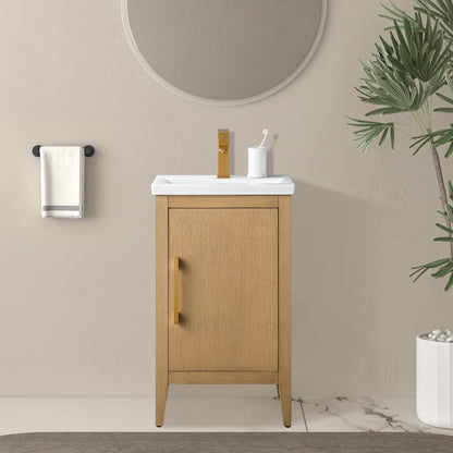Meuble-lavabo de salle de bain Vanity Art avec lavabo simple, plateau en céramique, disponible en 20, 24 ou 30 pouces.