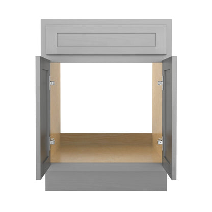 Meuble-lavabo de salle de bain Vanity Art en bois massif, 60 cm (24 pouces), avec lavabo simple.