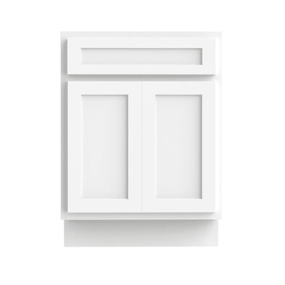 Meuble-lavabo de salle de bain Vanity Art en bois massif, 60 cm (24 pouces), avec lavabo simple.