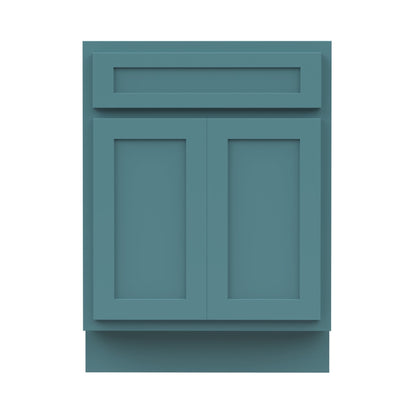 Meuble-lavabo de salle de bain Vanity Art en bois massif, 60 cm (24 pouces), avec lavabo simple.