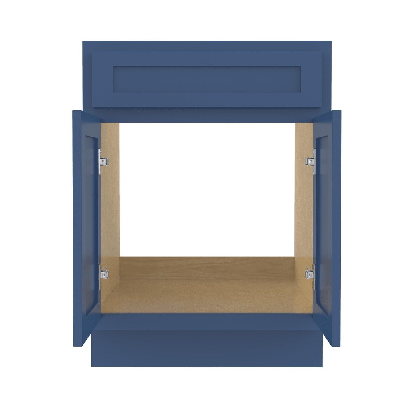 Meuble-lavabo de salle de bain Vanity Art en bois massif, 60 cm (24 pouces), avec lavabo simple.