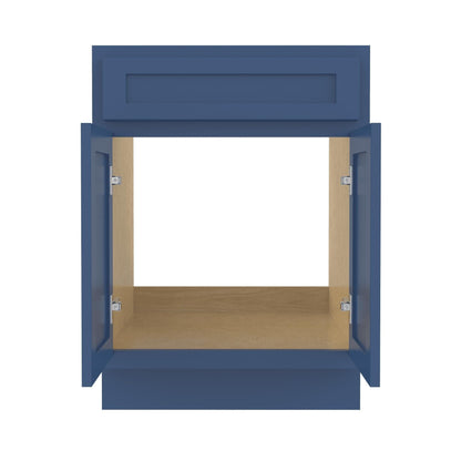 Meuble-lavabo de salle de bain Vanity Art en bois massif, 60 cm (24 pouces), avec lavabo simple.