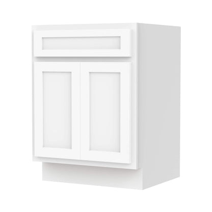 Meuble-lavabo de salle de bain Vanity Art en bois massif, 60 cm (24 pouces), avec lavabo simple.