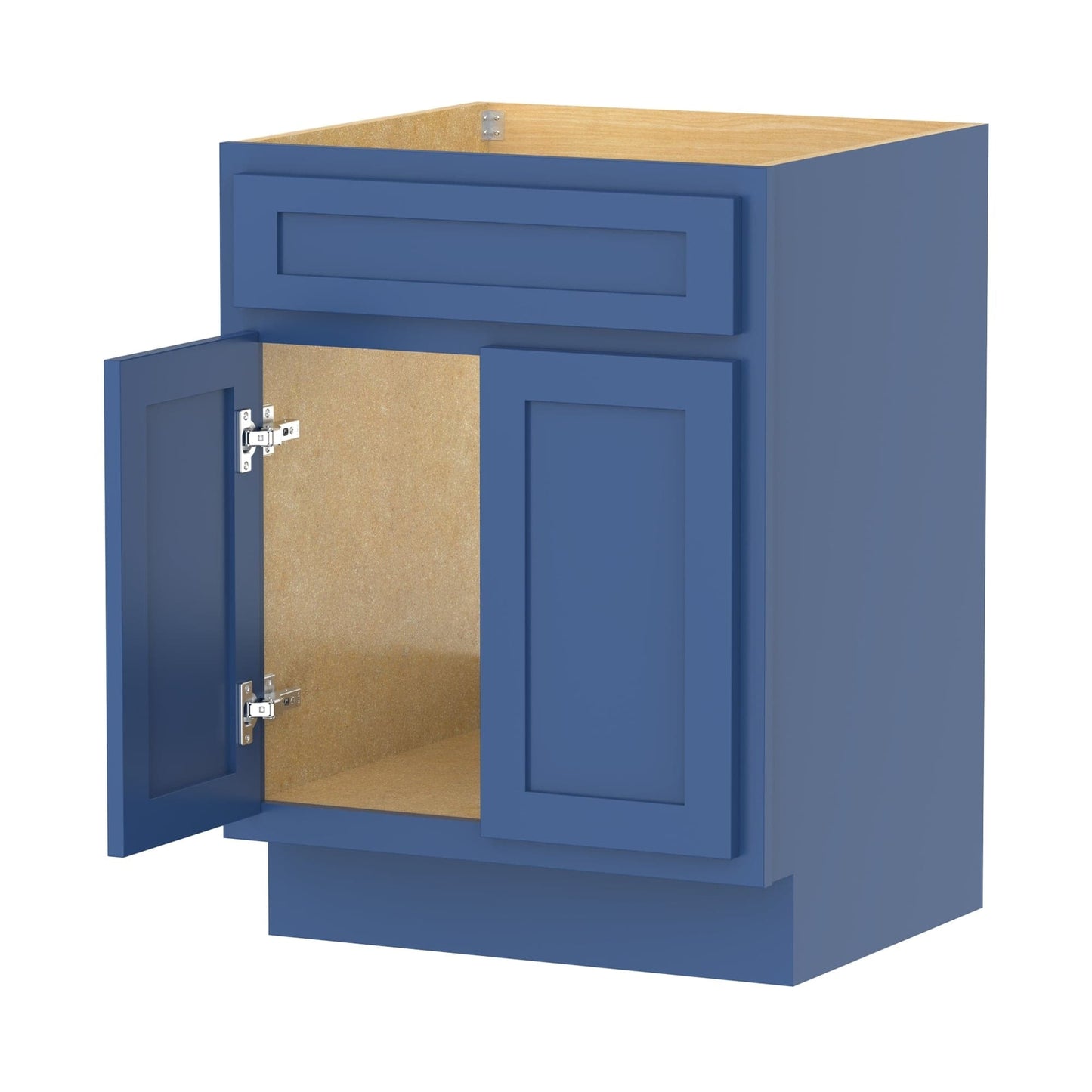 Meuble-lavabo de salle de bain Vanity Art en bois massif, 60 cm (24 pouces), avec lavabo simple.