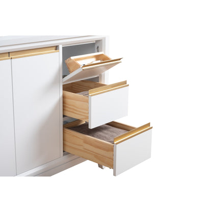 Meuble-lavabo Vanity Art avec lavabo en céramique et plan de travail en marbre composite.