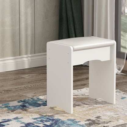 Coiffeuse avec miroir et lampe, table de maquillage et de coiffure avec tabouret.