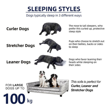 Couchon pour animal de compagnie en velours capitonné, recouvert de velours et doté d'un coussin amovible.