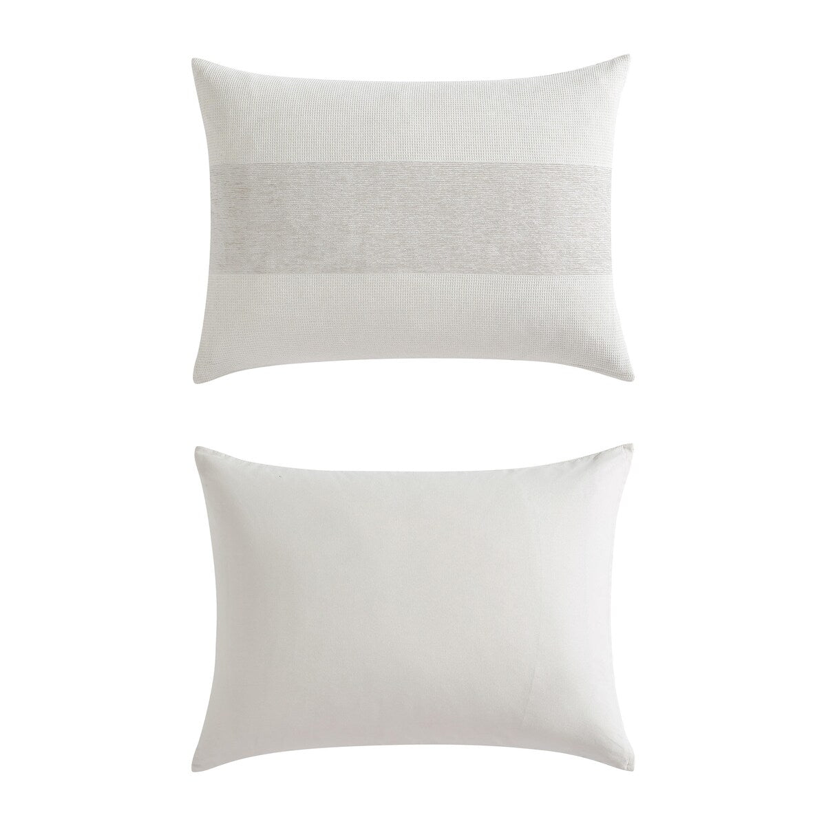 Ensemble de couette Vera Wang en chenille à rayures en nid d'abeille beige