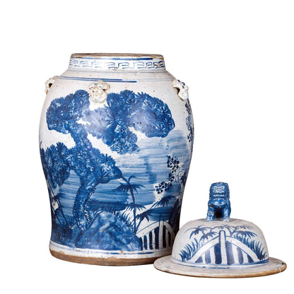 Pot de temple vintage à motif de pin - Grand modèle