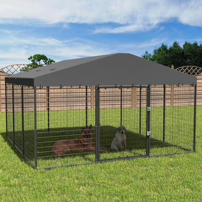 Grande cabane pour chien d'extérieur, 118 x 118 x 70 cm (L x l x h), enclos pour chien robuste avec toit étanche.