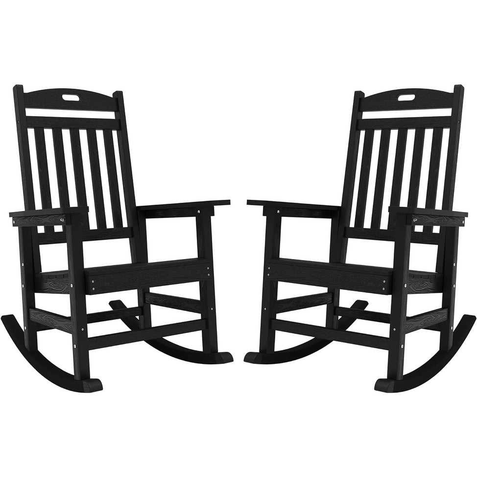 WINSOON Chaise à bascule d'extérieur résistante aux intempéries, lot de 2
