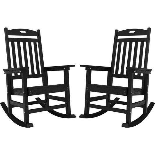 WINSOON Chaise à bascule d'extérieur résistante aux intempéries, lot de 2