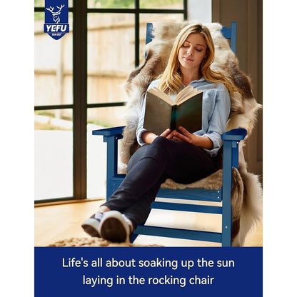 WINSOON Chaise à bascule d'extérieur résistante aux intempéries, lot de 2