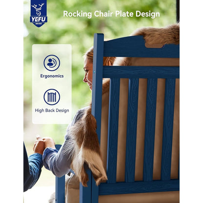 WINSOON Chaise à bascule d'extérieur résistante aux intempéries, lot de 2