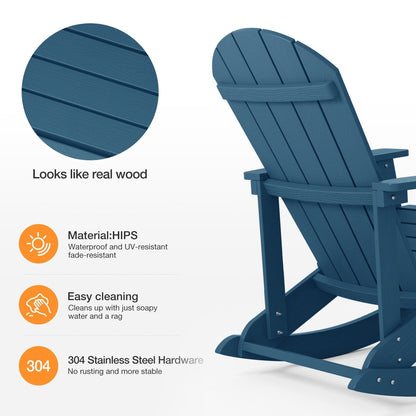 WINSOON Chaise à bascule d'extérieur résistante aux intempéries, lot de 2
