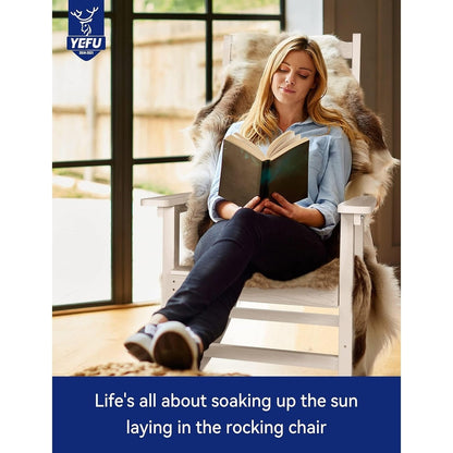 WINSOON Chaise à bascule d'extérieur résistante aux intempéries, lot de 2