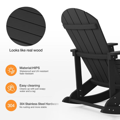 WINSOON Chaise à bascule d'extérieur résistante aux intempéries, lot de 2
