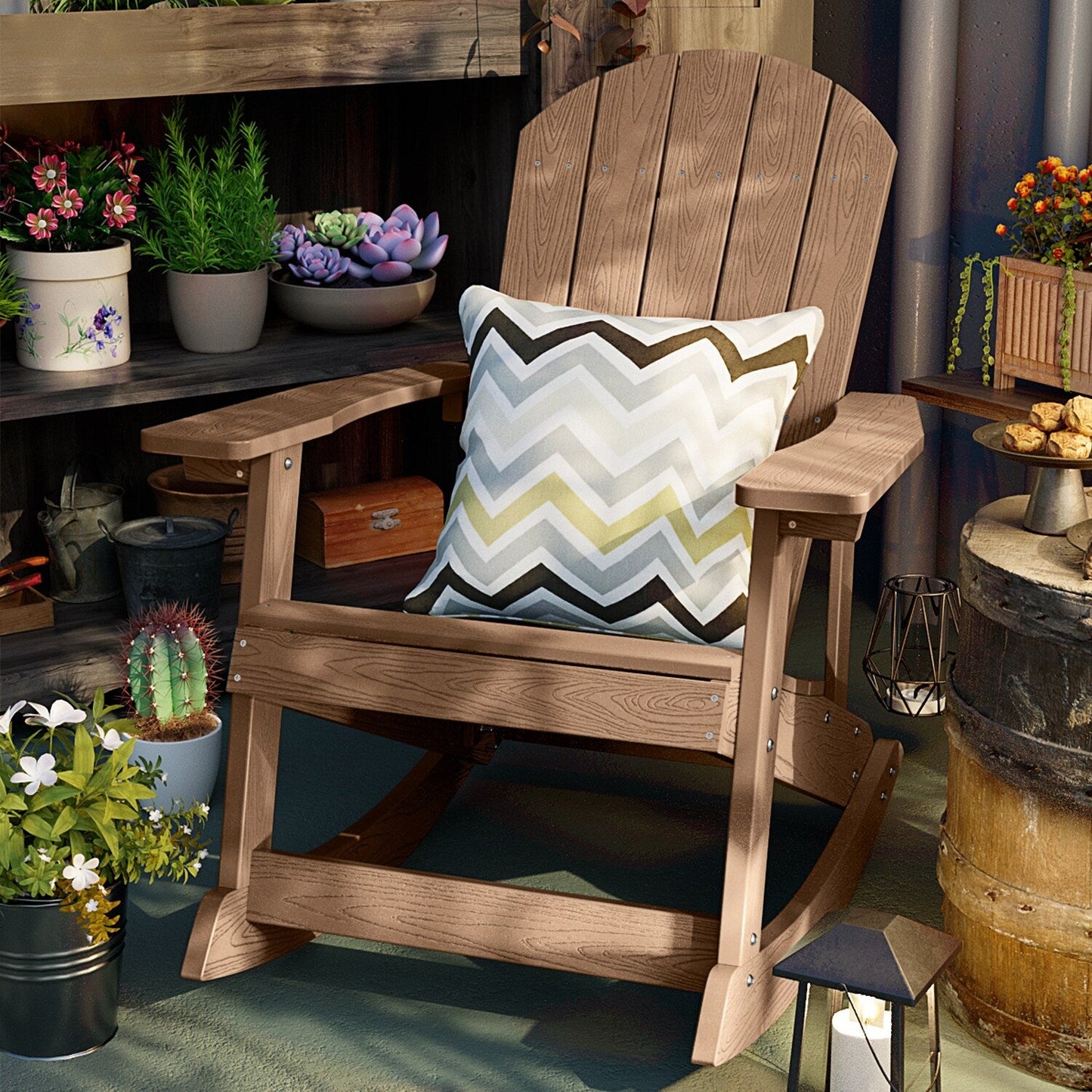 WINSOON Chaise à bascule d'extérieur résistante aux intempéries, lot de 2