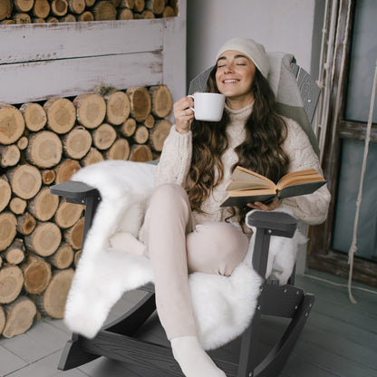 WINSOON Chaise à bascule d'extérieur résistante aux intempéries, lot de 2