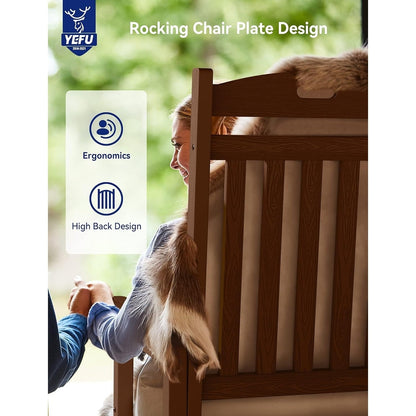 WINSOON Chaise à bascule d'extérieur résistante aux intempéries, lot de 2