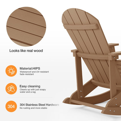 WINSOON Chaise à bascule d'extérieur résistante aux intempéries, lot de 2