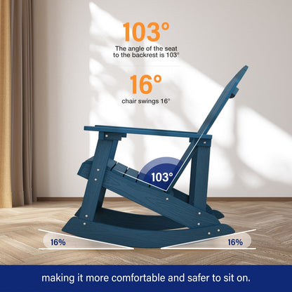 WINSOON Chaise à bascule d'extérieur résistante aux intempéries, lot de 2