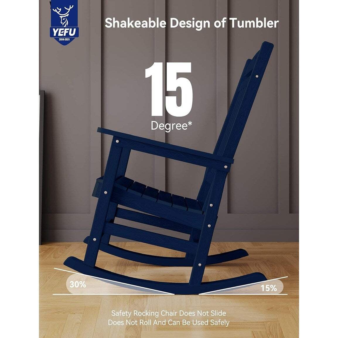 WINSOON Chaise à bascule d'extérieur résistante aux intempéries, lot de 2