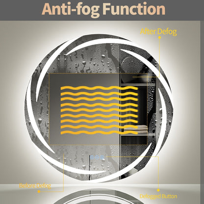 Miropoir de salle de bain à LED étanche, avec éclairage tactile, anti-buée, vanité, intensité variable.