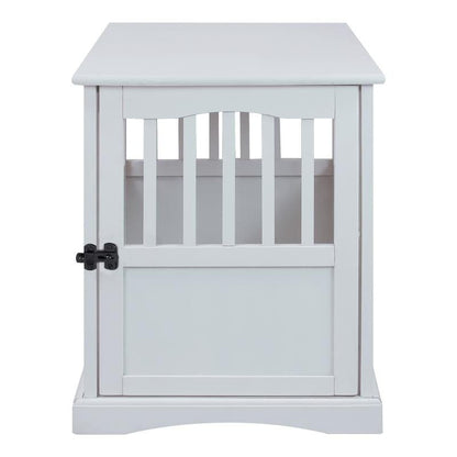 Table d'appoint en bois blanc pour cage à animaux avec porte verrouillable