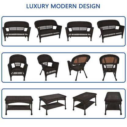 Ensemble de conversation 4 pièces en osier pour patio