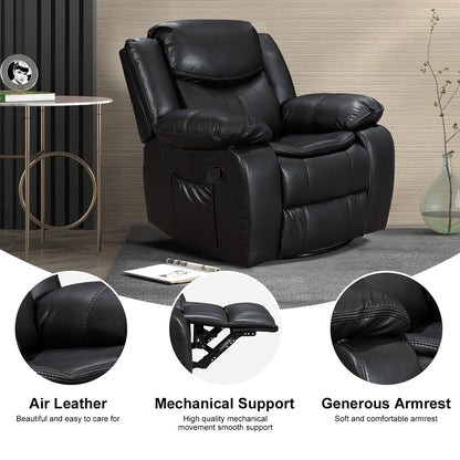 Fauteuil inclinable large en cuir durable avec massage et chauffage.
