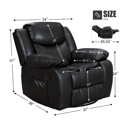 Fauteuil inclinable large en cuir durable avec massage et chauffage.