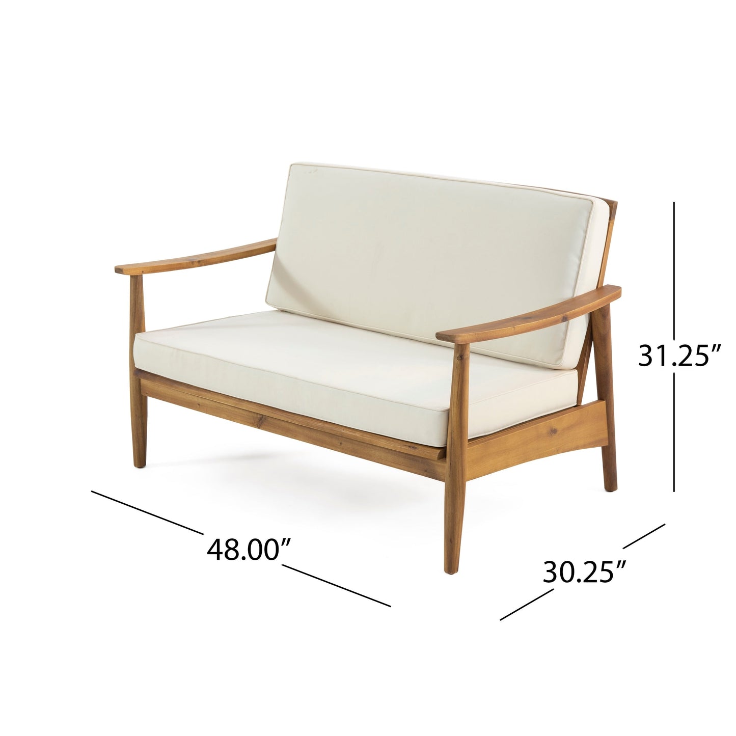 Salon de jardin Willowbrook en acacia, 4 places, de Christopher Knight Home