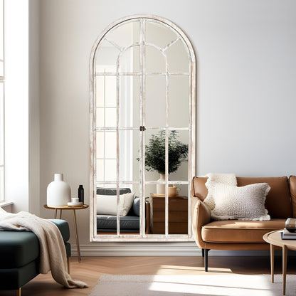 Miroir à fenêtre, miroir en bois incurvé, 180 cm (L) x 79 cm (l)